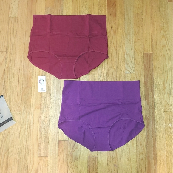 Set of 2 Purple & Merlot High Waisted Underwear Panties Women's US SIZE 9 XXL - Picture 3 of 9